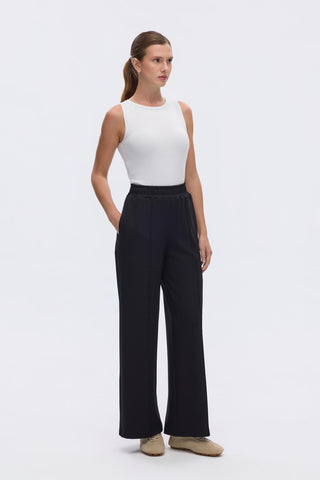 Modal Knitted Loose Fit Trousers Black