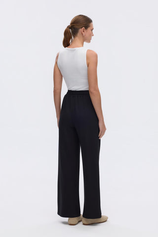 Modal Knitted Loose Fit Trousers Black