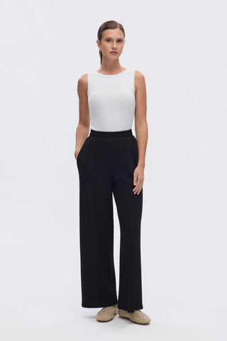 Modal Knitted Loose Fit Trousers Black