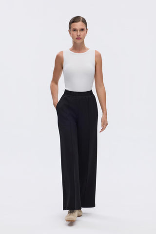 Modal Knitted Loose Fit Trousers Black