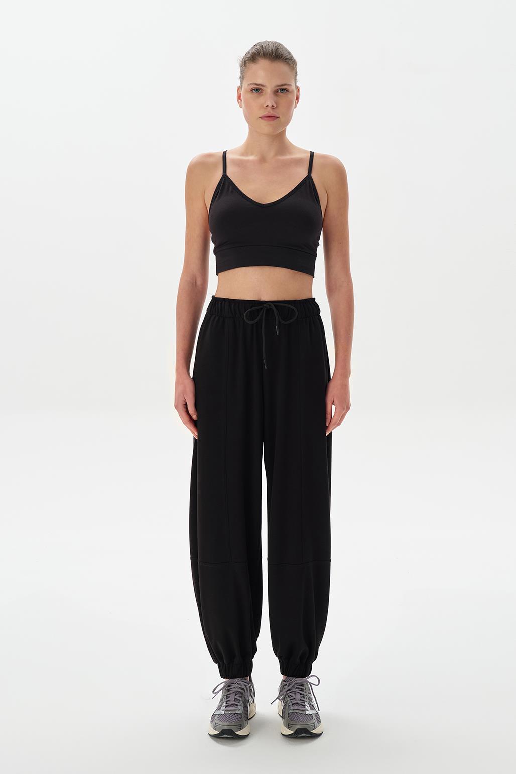 Modal Knit Extra Loose Jogger Trousers Black