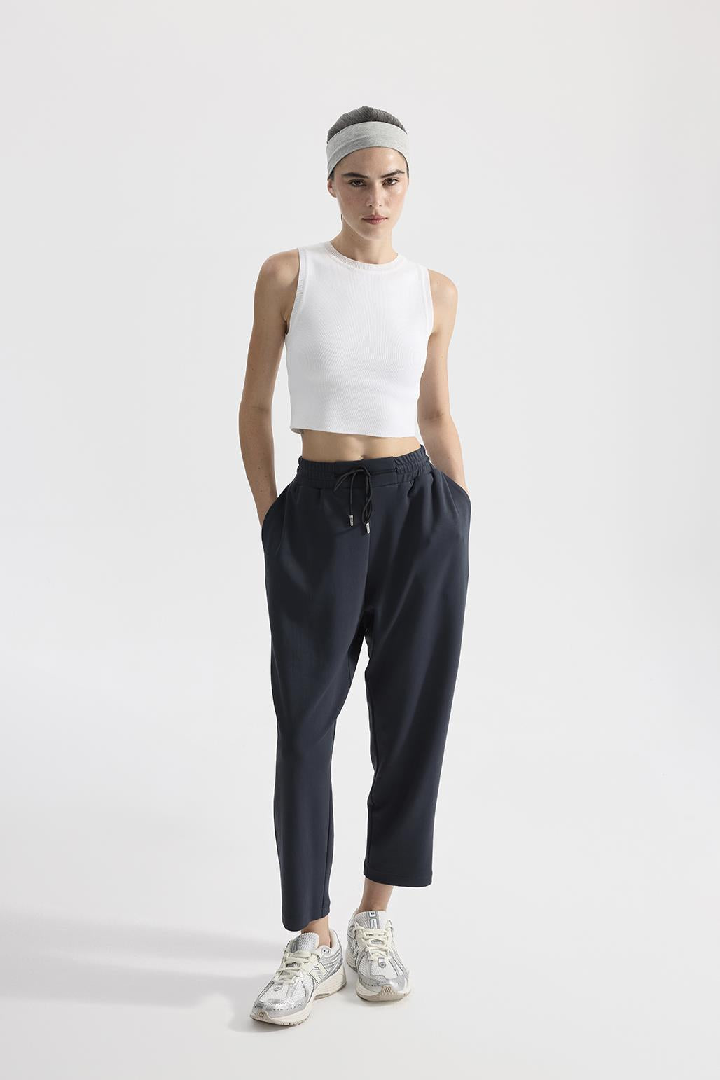 Modal Knitted Jogger Trousers Smoked