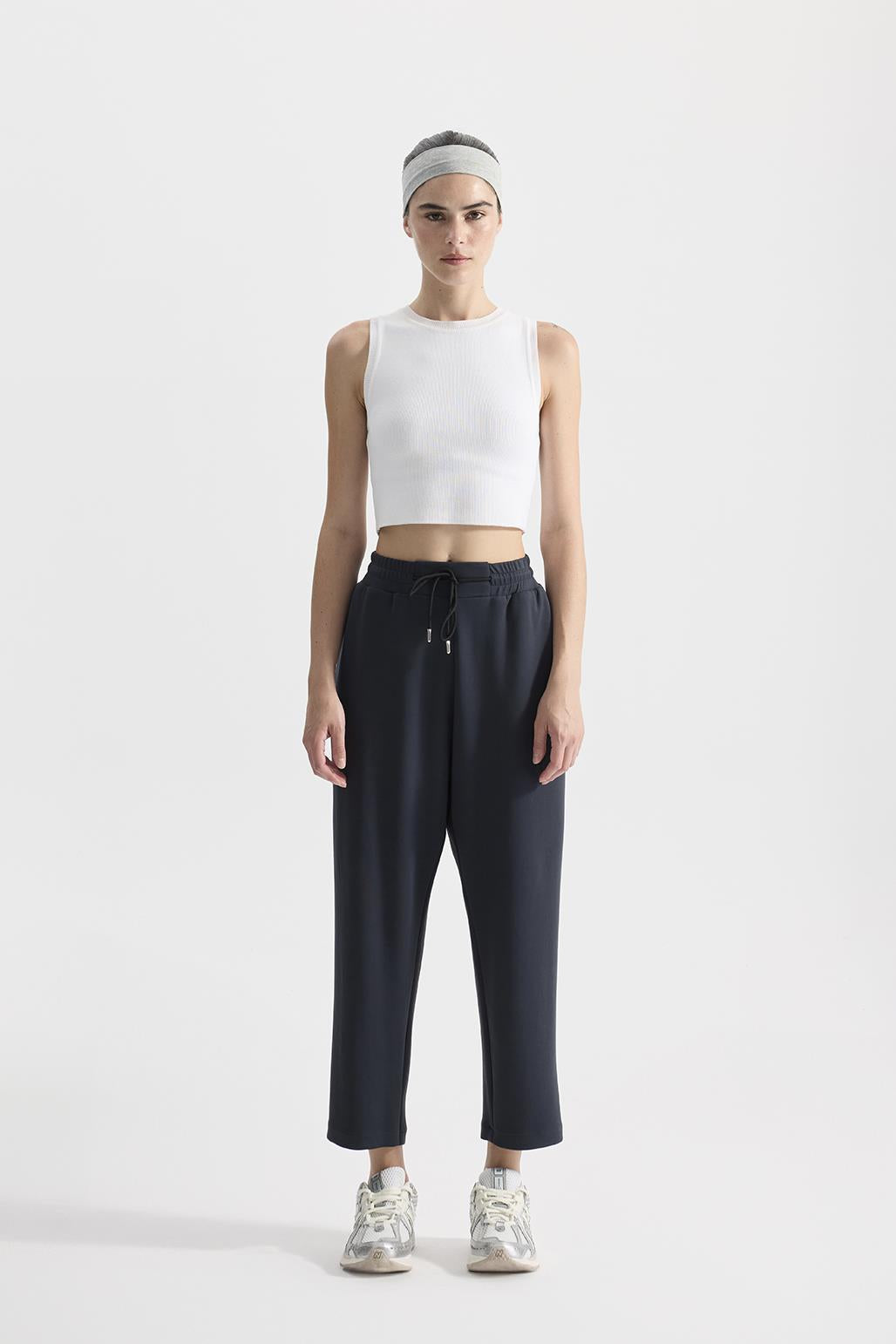 Modal Knitted Jogger Trousers Smoked