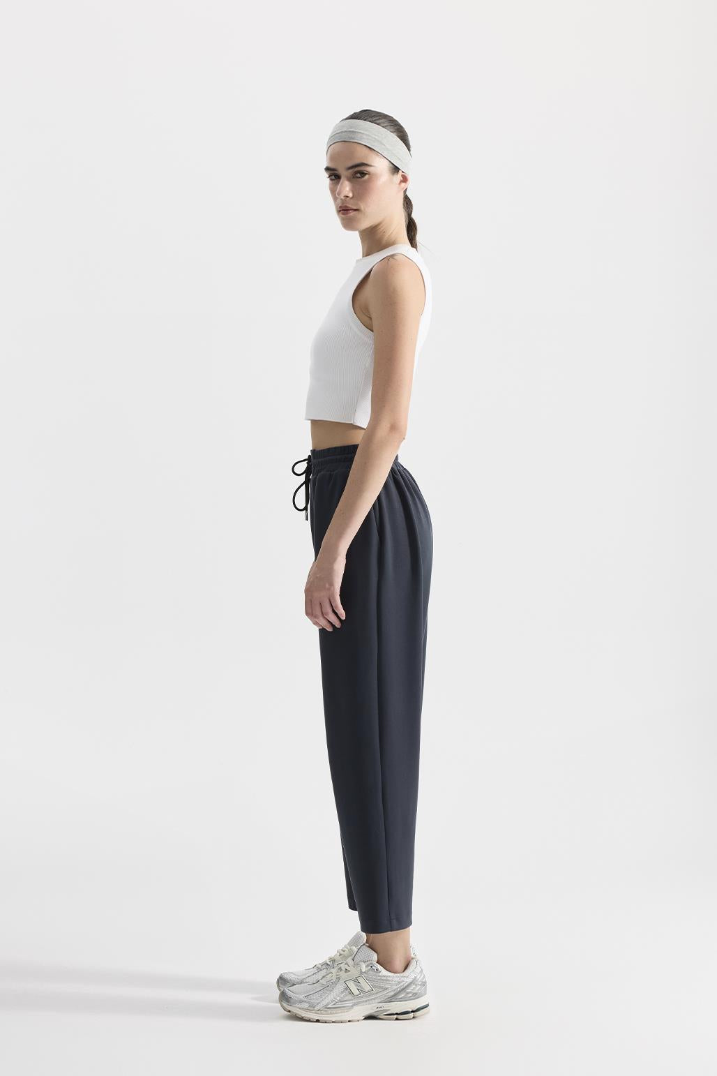 Modal Knitted Jogger Trousers Smoked