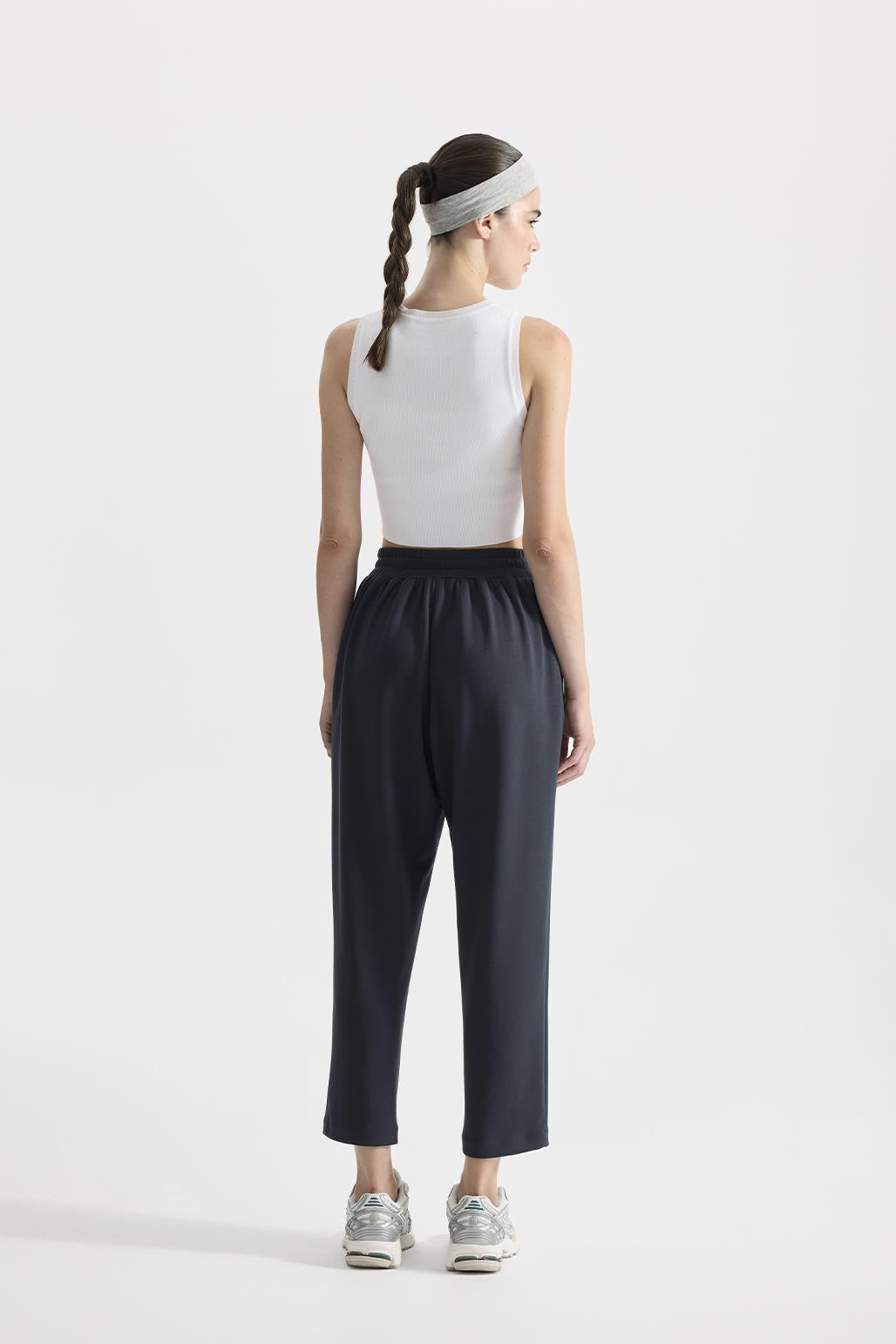 Modal Knitted Jogger Trousers Smoked