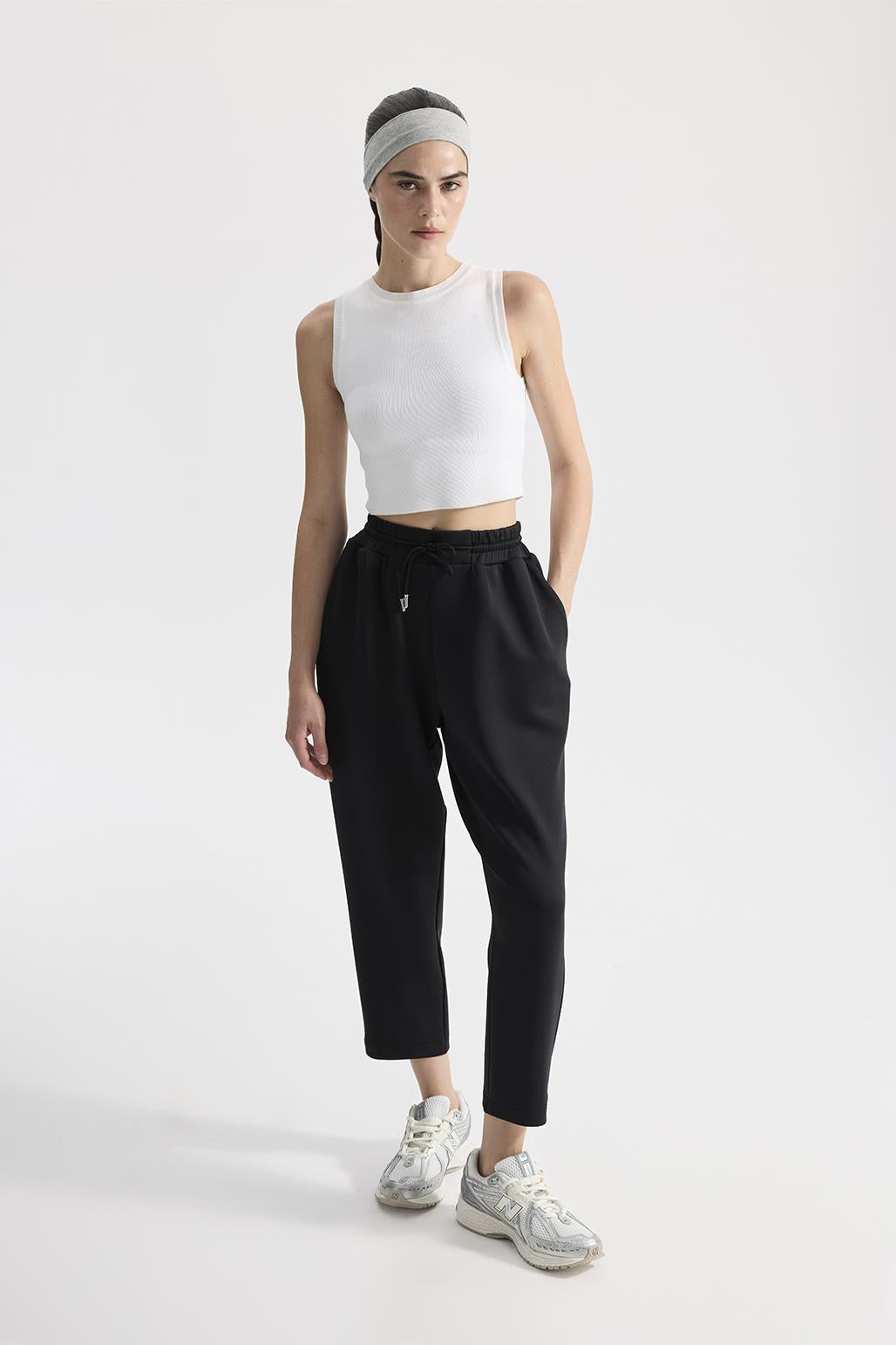 Modal Knitted Jogger Trousers Black