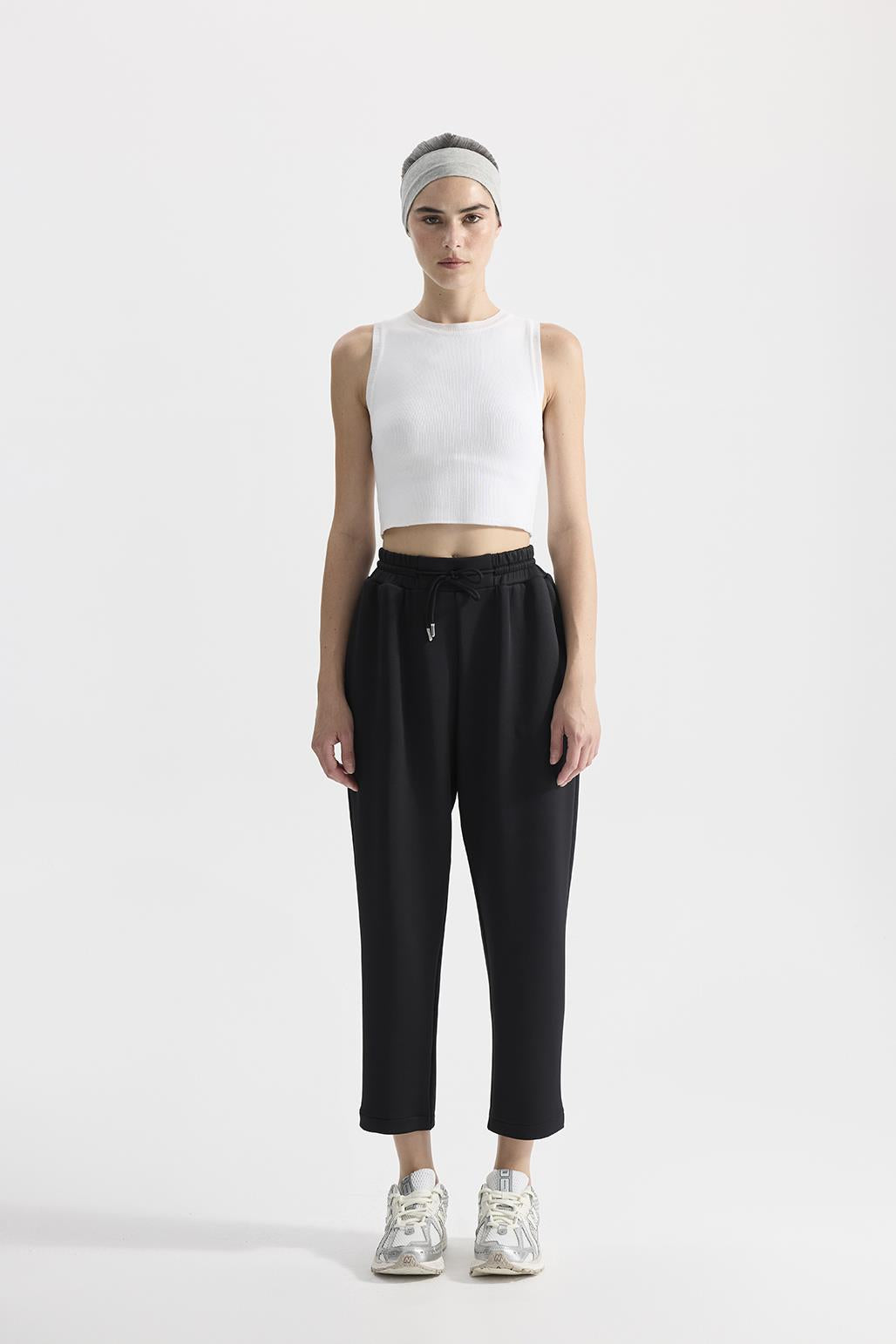 Modal Knitted Jogger Trousers Black