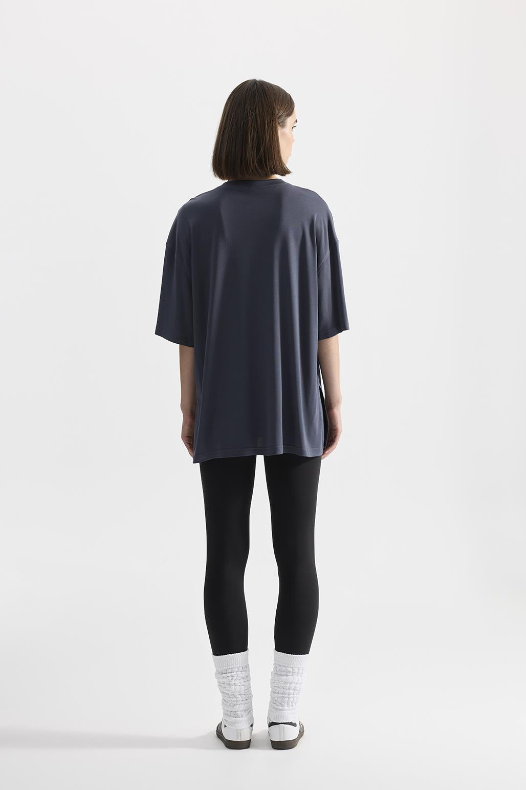 Modal Knitted Short Sleeves T-shirt Smoked