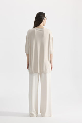 Modal Knitted Short Sleeves T-shirt Stone