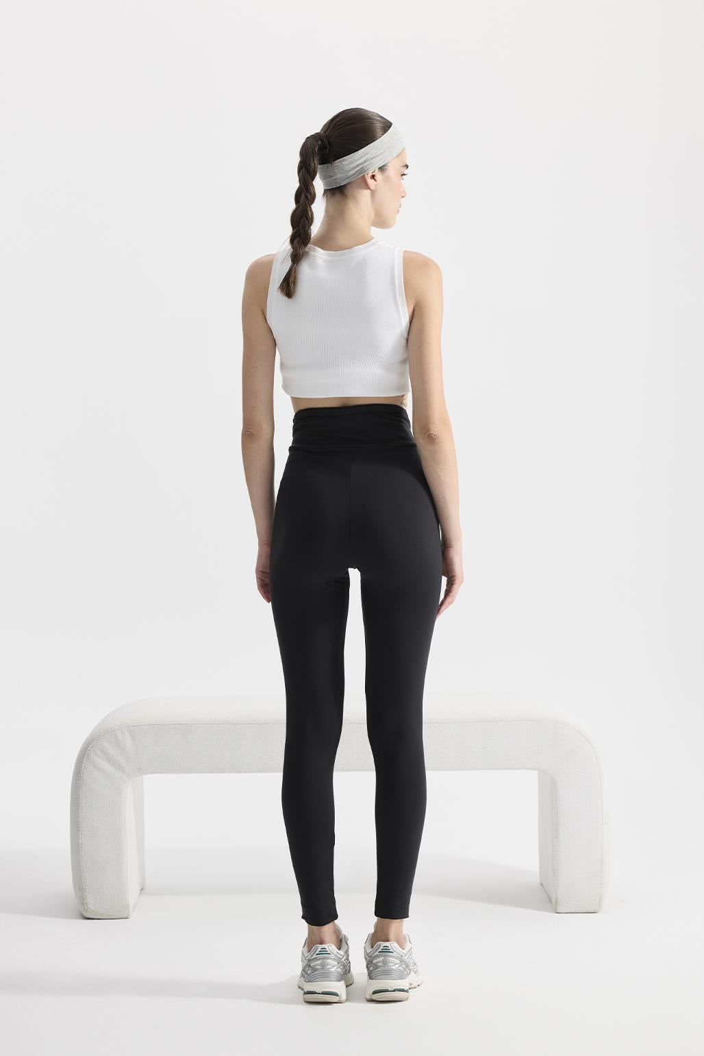 Modal Knitted Slim Leggings Black