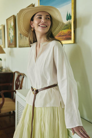 Modern Muse Linen Shirt Ecru