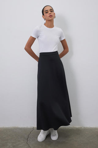 Nada Scuba Flared Skirt Black