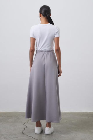 Nada Scuba Flared Skirt Smoke Gray
