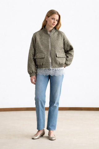 Niola Taffeta Jacquard Jacket Gold