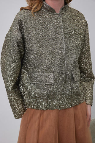 Niola Taffeta Jacquard Jacket Gold