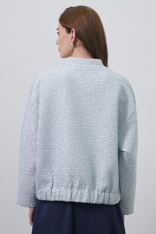 Niola Taffeta Jacquard Jacket Silver