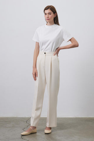 Nora Fit Palazzo Trousers Bone