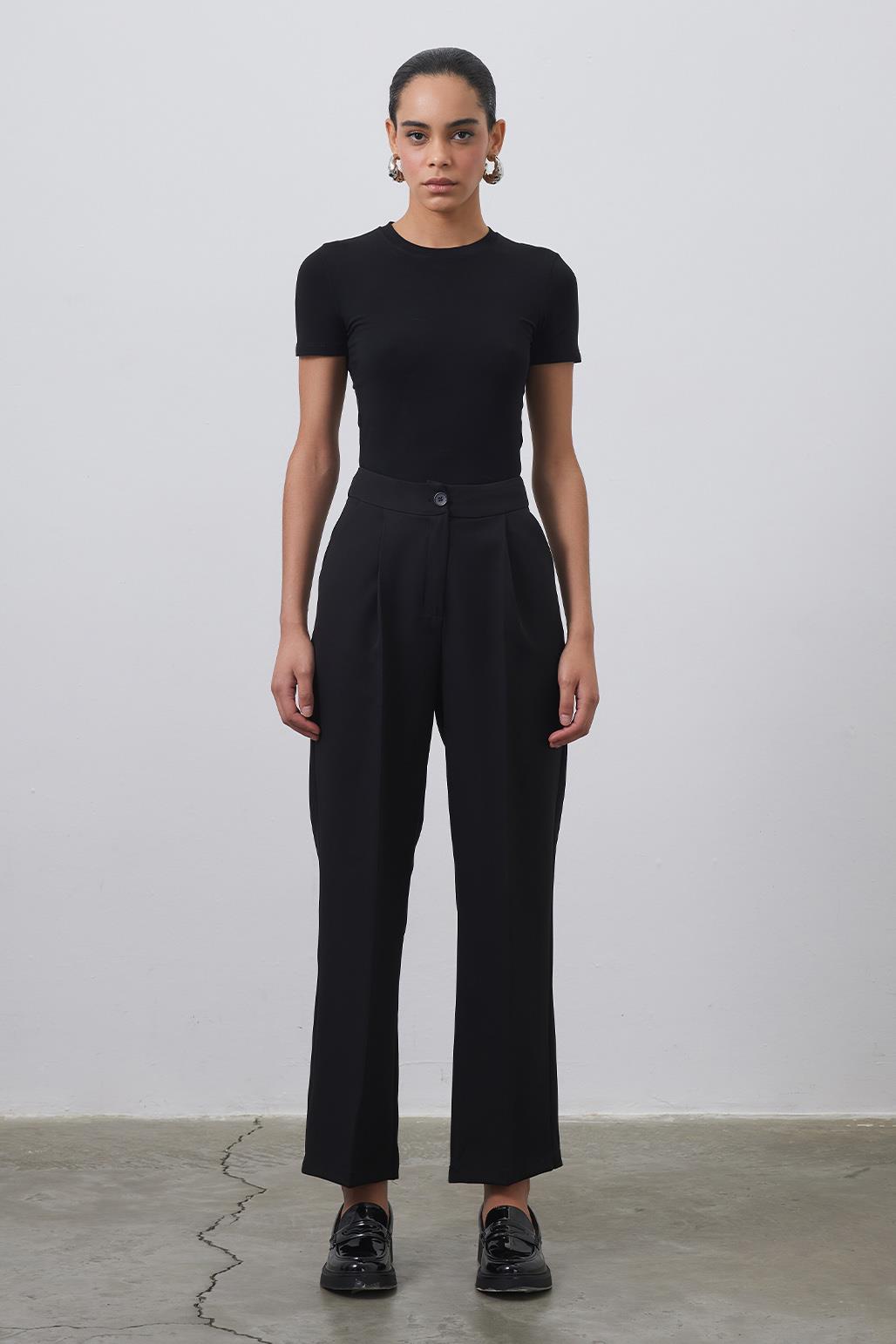 Nora Fit Palazzo Trousers Black
