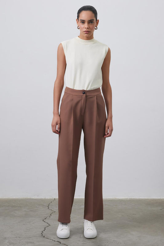 Nora Fit Palazzo Trousers Sand