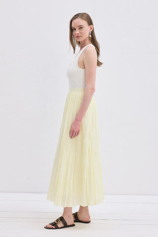 Nora Pleated Skirt Lemon Yellow