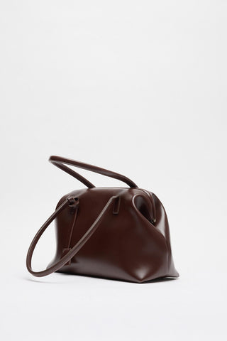 Nova Clasp Leather Bag Brown