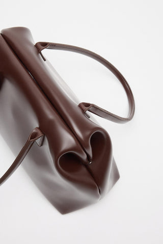 Nova Clasp Leather Bag Brown