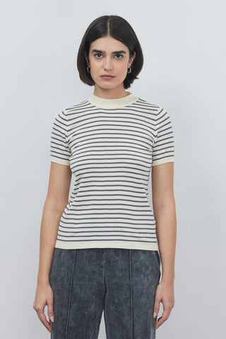 Noya Thin Striped Summer Knitwear Gray