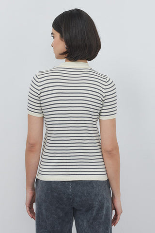 Noya Thin Striped Summer Knitwear Gray