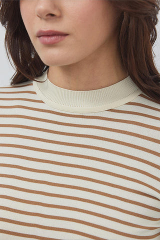 Noya Thin Striped Summer Knitwear Mink