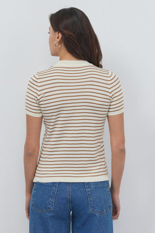 Noya Thin Striped Summer Knitwear Mink