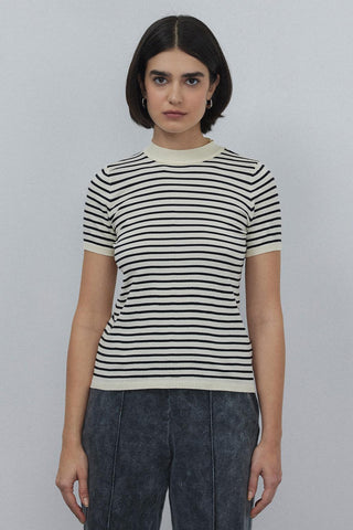 Noya Thin Striped Summer Knitwear Black