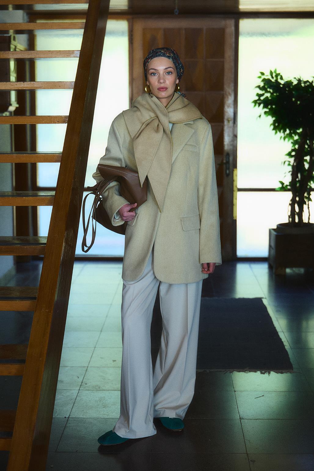 Old Wool Cashmere Coat Camel