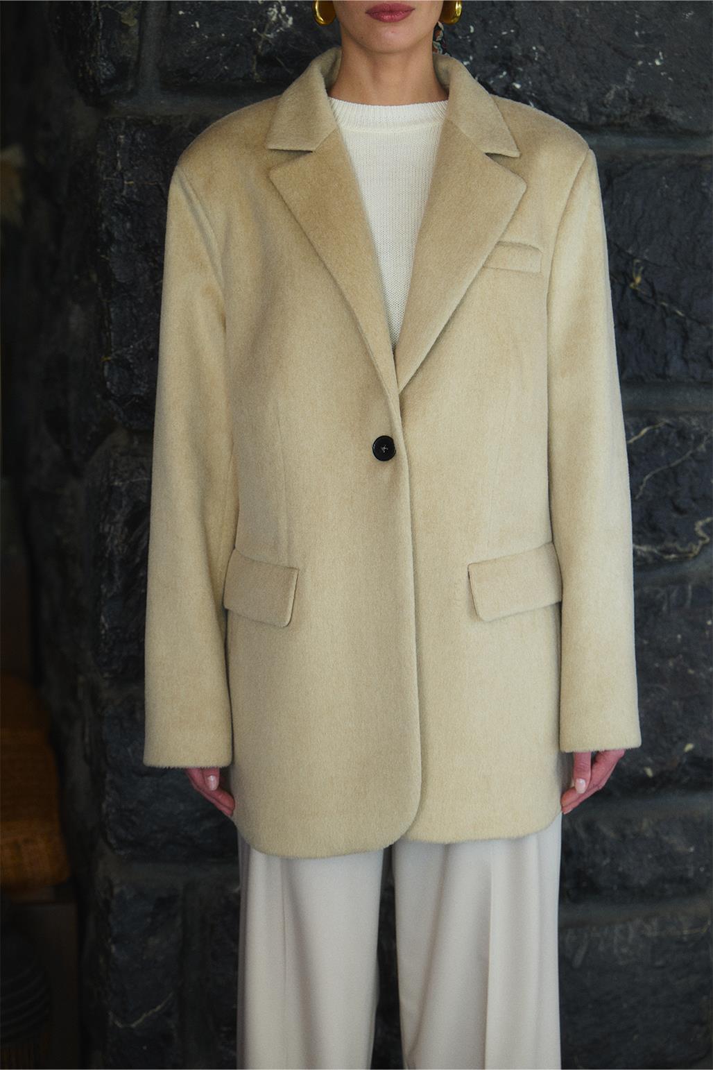 Old Wool Cashmere Coat Camel