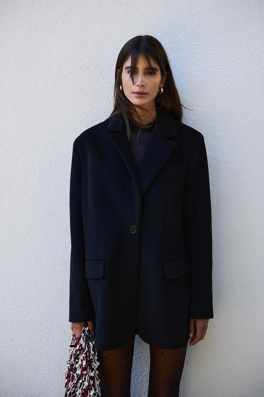 Old Wool Cashmere Coat Black