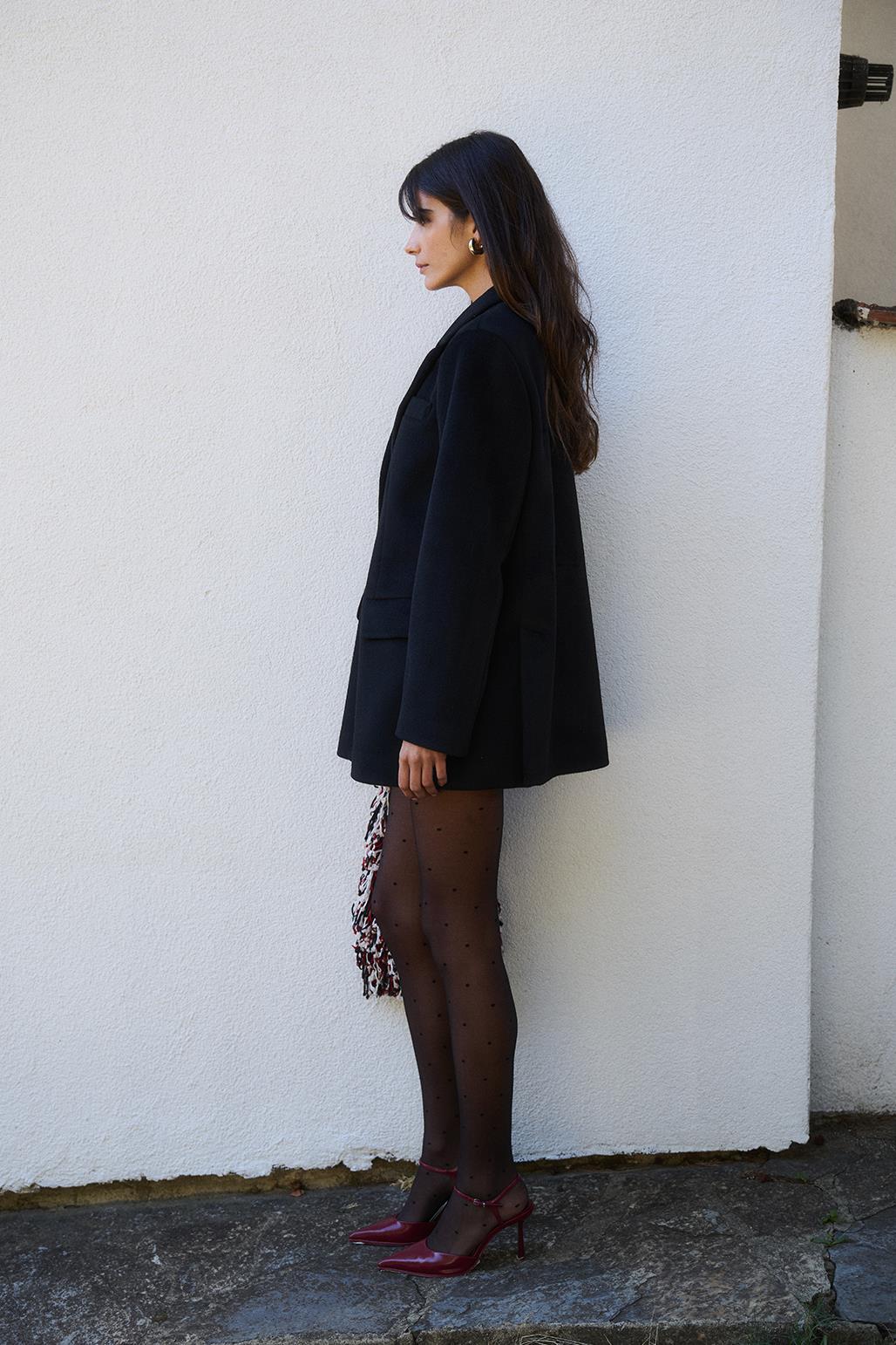 Old Wool Cashmere Coat Black