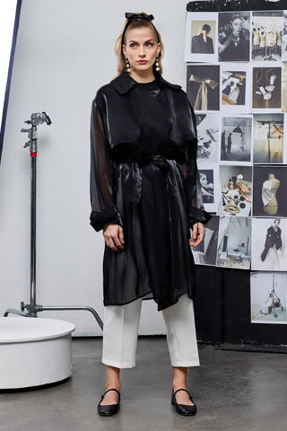 Oli Organza Trench Black