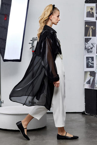 Oli Organza Trench Black