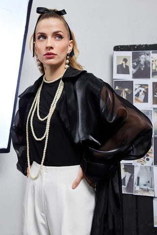 Oli Organza Trench Black