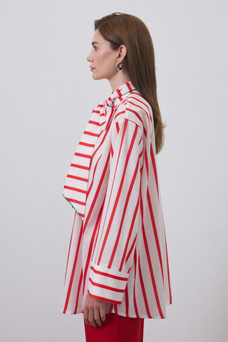 Oli Scarf Striped Shirt Red