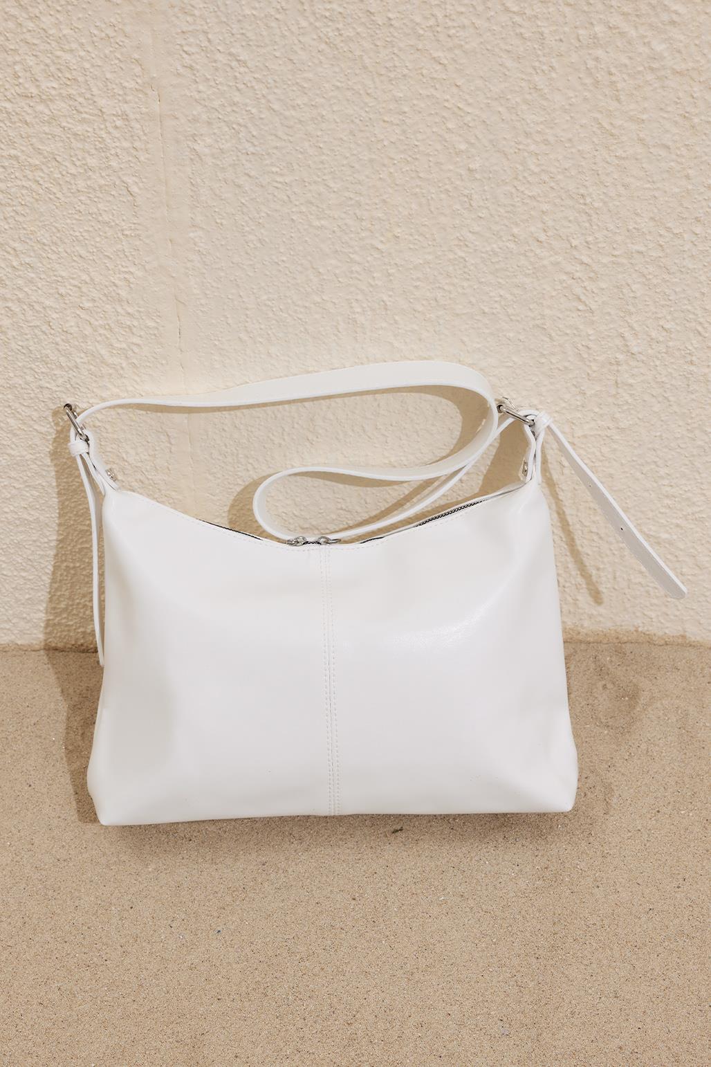 Olivia Leather Crossbody Bag White
