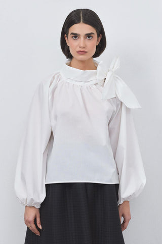 Olivia Poplin Blouse Ecru