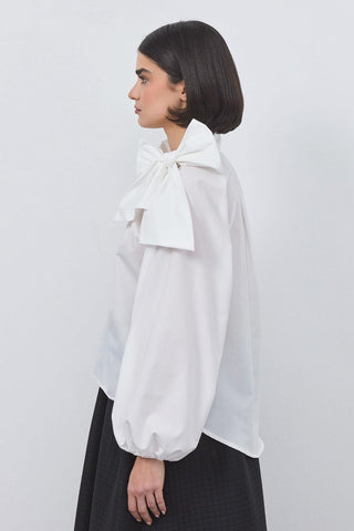 Olivia Poplin Blouse Ecru