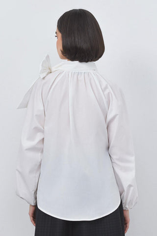 Olivia Poplin Blouse Ecru
