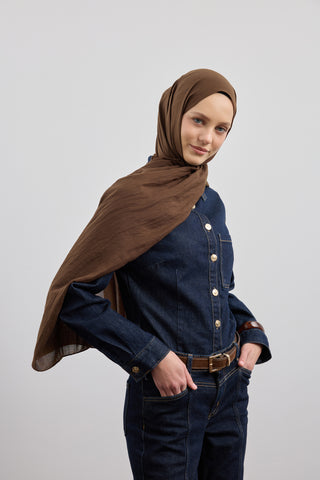 Organic Crash Scarf Dark Brown