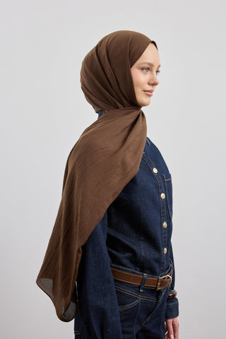 Organic Crash Scarf Dark Brown