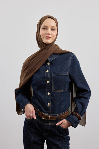 Organic Crash Scarf Dark Brown