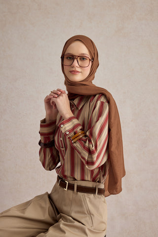 Organic Crash Scarf Chocolate Brown