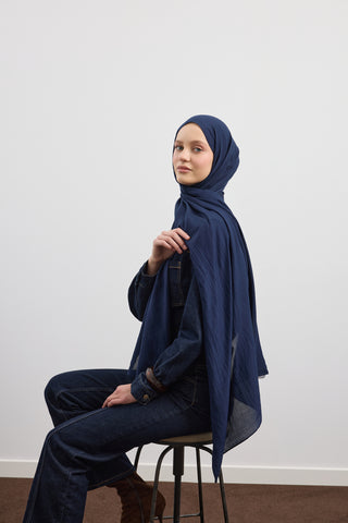 Organic Crash Scarf Navy