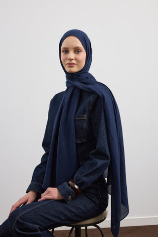 Organic Crash Scarf Navy