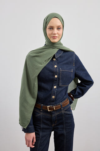 Organic Crash Scarf Forest Green